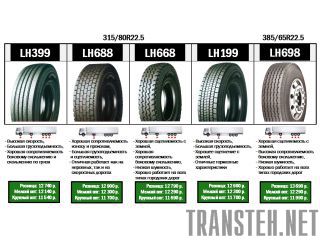   385/65R22.5, 315/80R22.5 -